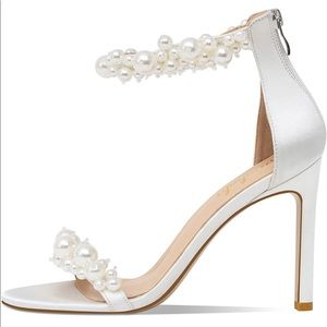 High Heeled Sandals with Pearl Detailing